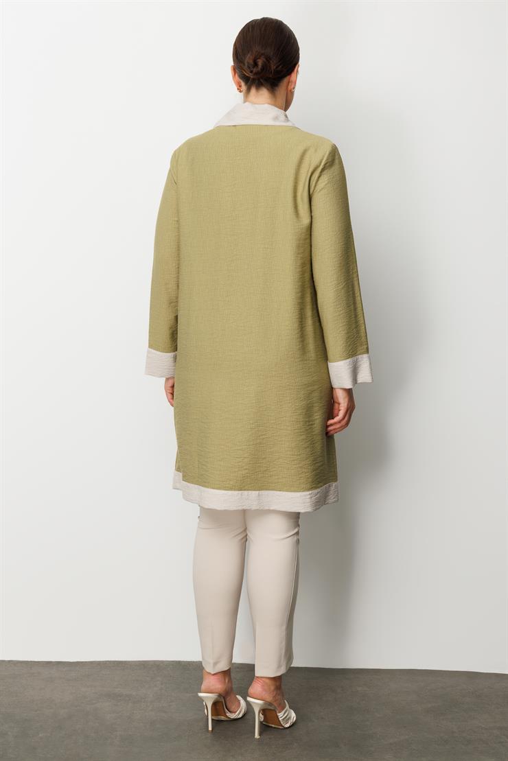 Modailgi  Baskılı Garnili Fermuarlı Tunik Haki