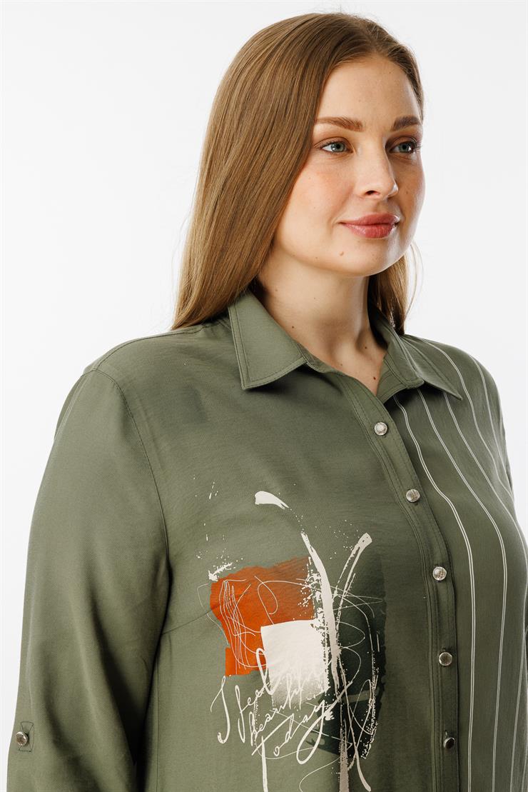 Modailgi  Baskılı Tunik Haki