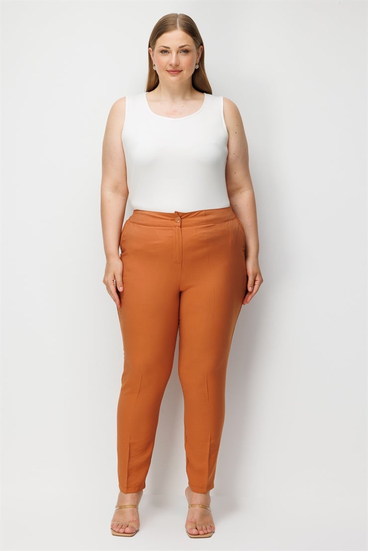 Modailgi  Bel Arkası Lastikli Pantolon - 40358,40360,40365 Tarçın