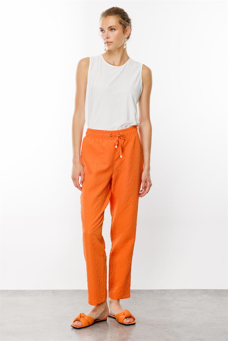 Modailgi  Beli Lastikli Gofreli Pantolon - 1846 Orange