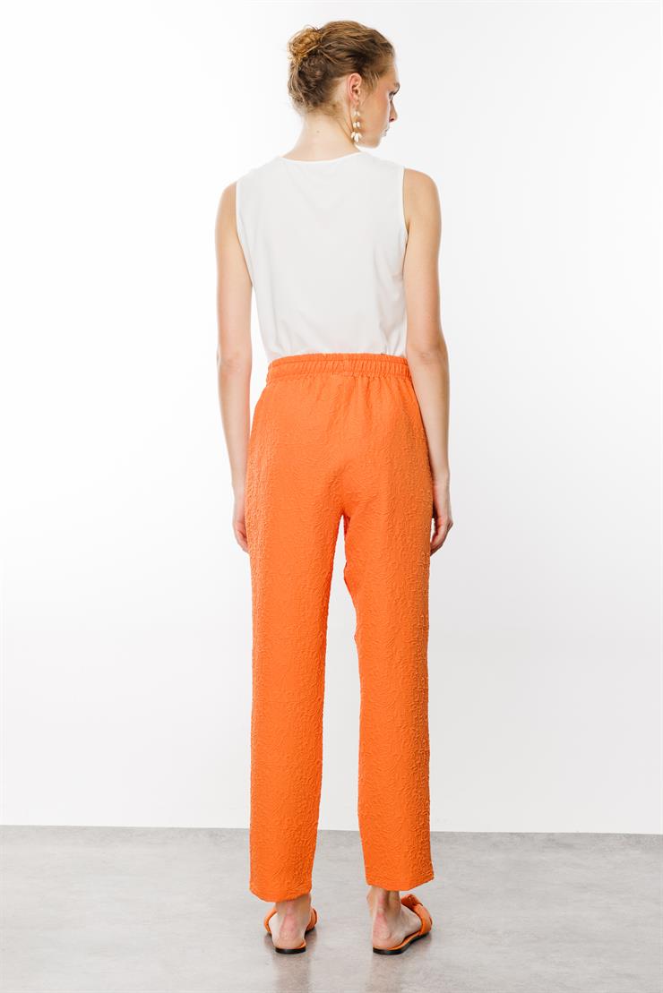 Modailgi  Beli Lastikli Gofreli Pantolon - 1846 Orange
