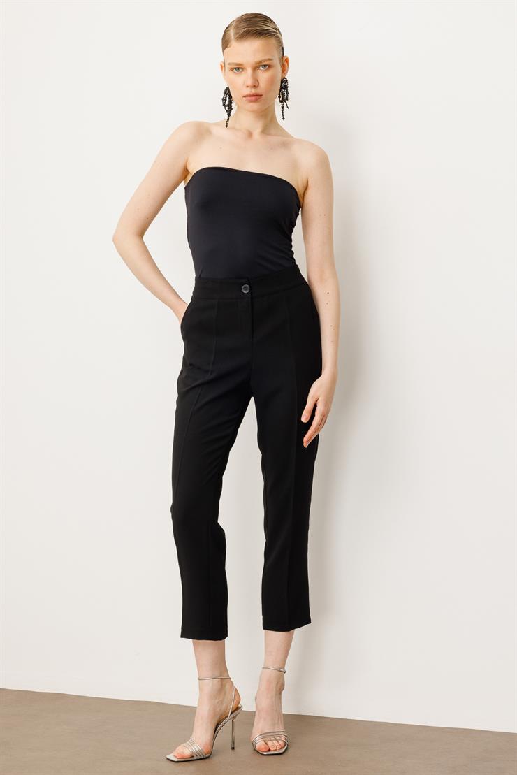 Modailgi  Beli Lastikli Pantolon - 1918 Siyah