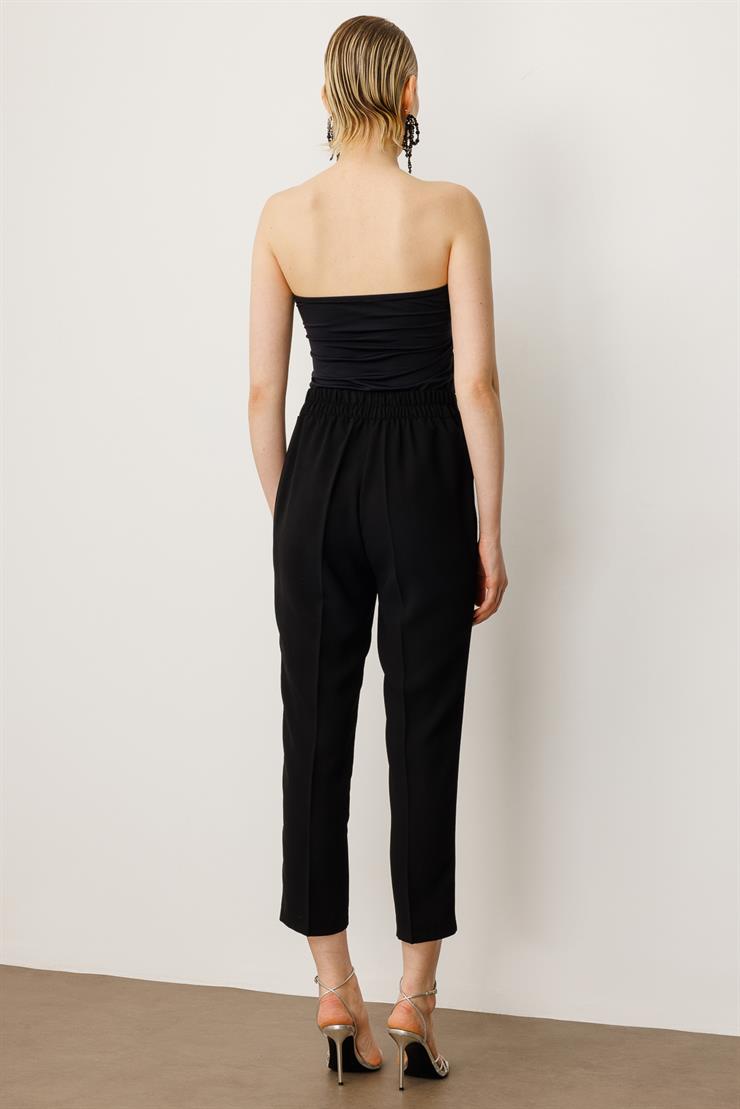 Modailgi  Beli Lastikli Pantolon - 1918 Siyah