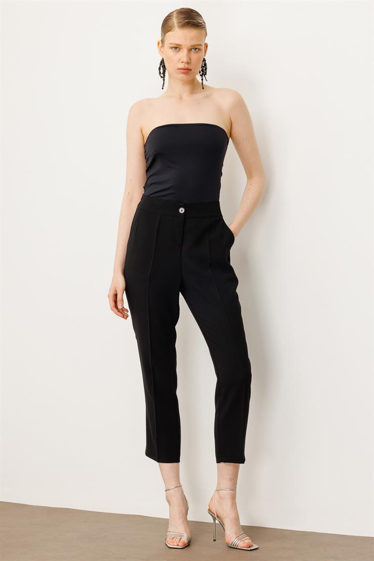 Modailgi  Beli Lastikli Pantolon - 1918 Siyah