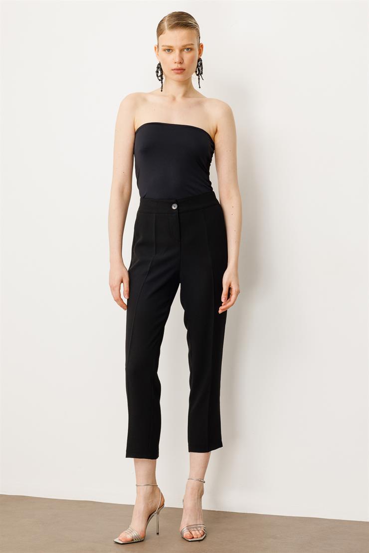 Modailgi  Beli Lastikli Pantolon - 1918 Siyah