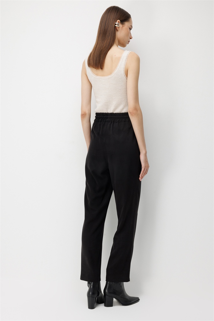 Modailgi  Beli Lastikli Pantolon - 75240 Siyah