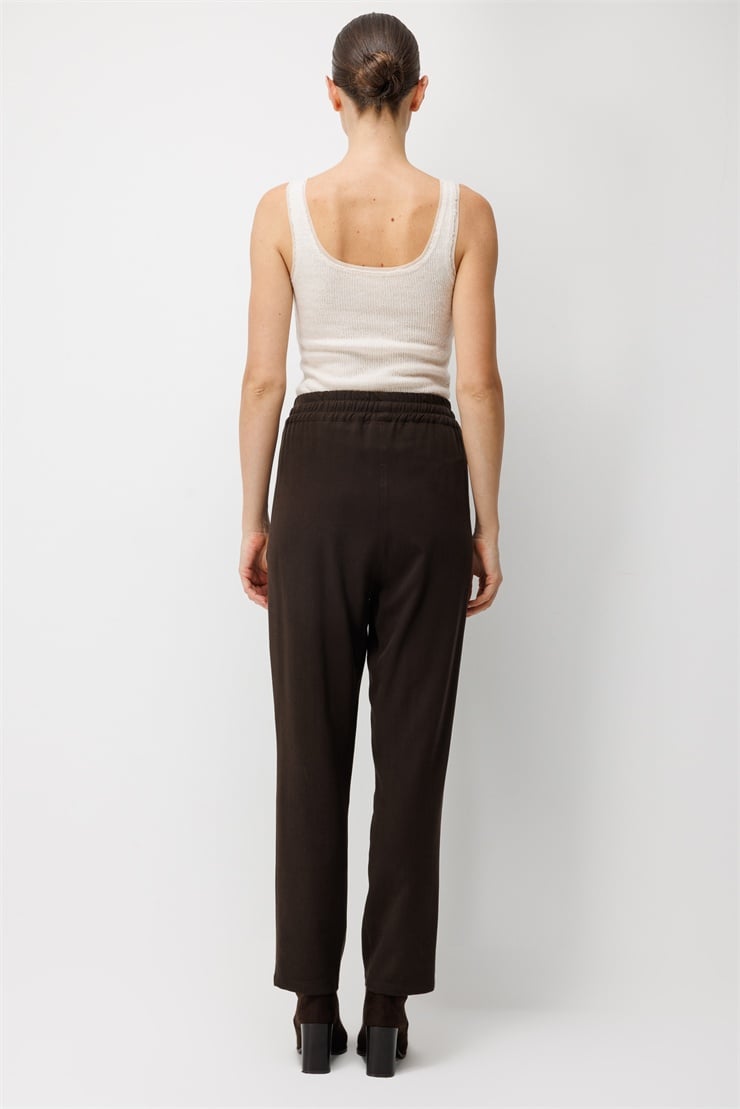 Modailgi  Beli Lastikli Pantolon - 75240 Kahve