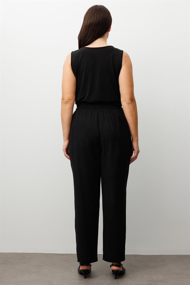 Modailgi  Beli Lastikli Rahat Kesim Pantolon - 40300,40301,40302 Siyah