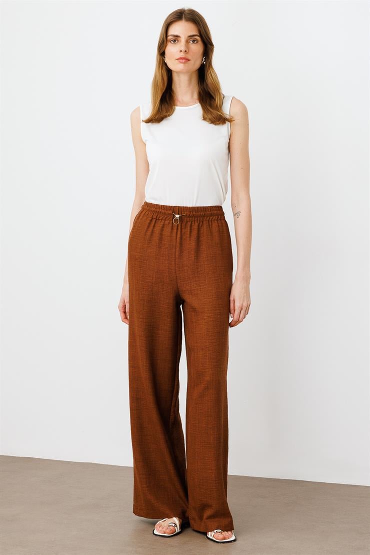 Modailgi  Beli Lastikli Rahat Kesim Pantolon - 1851 Kahve