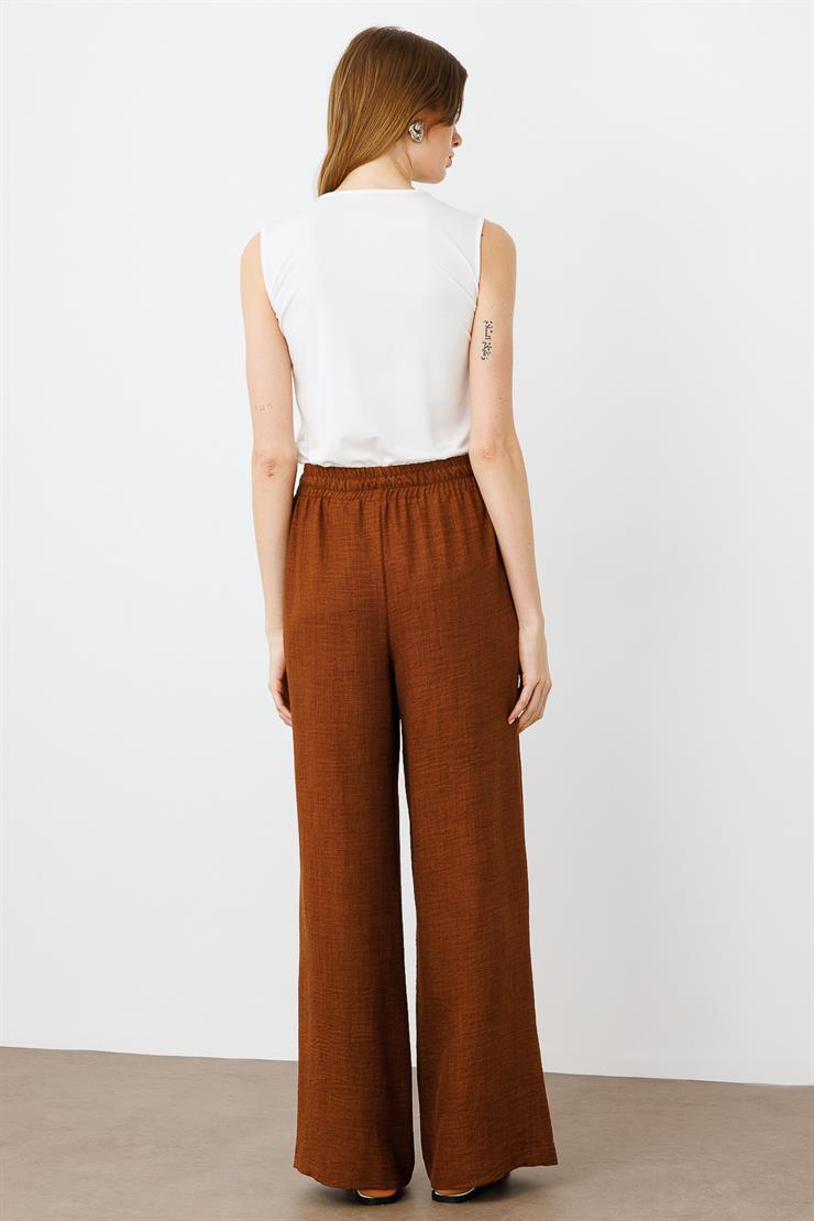 Modailgi  Beli Lastikli Rahat Kesim Pantolon - 1851 Kahve