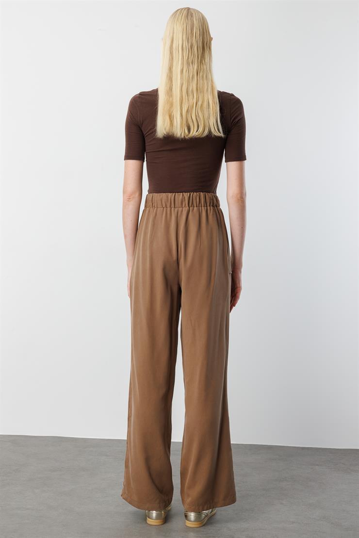 Modailgi  Beli Lastikli Tünel Bağcık Detaylı Torba Cepli Pantolon - 15042 Vizon