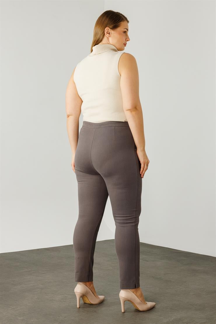 Modailgi  Beli Lastikli Yan Cep Kanvas Pantolon Gri