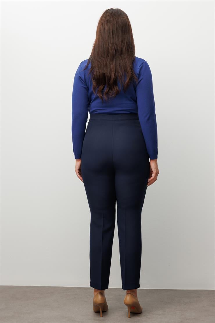 Modailgi  Beli Lastikli Yan Cep Pantolon Lacivert