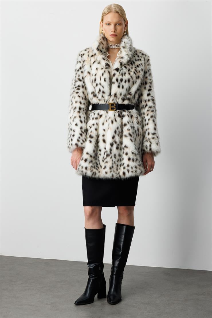 Modailgi  Beli Tünelli Leopar Desen Alcantara Kaban Orijinal