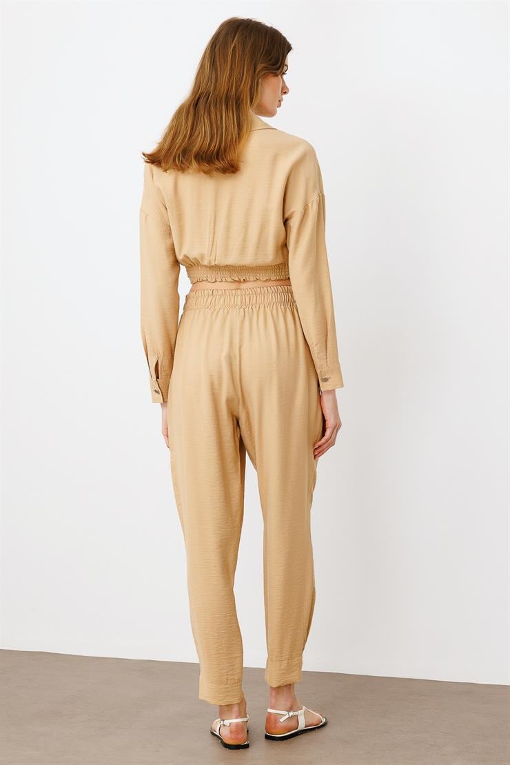 Modailgi  Beli ve Paçası Lastikli Pantolon - 1860 Taş