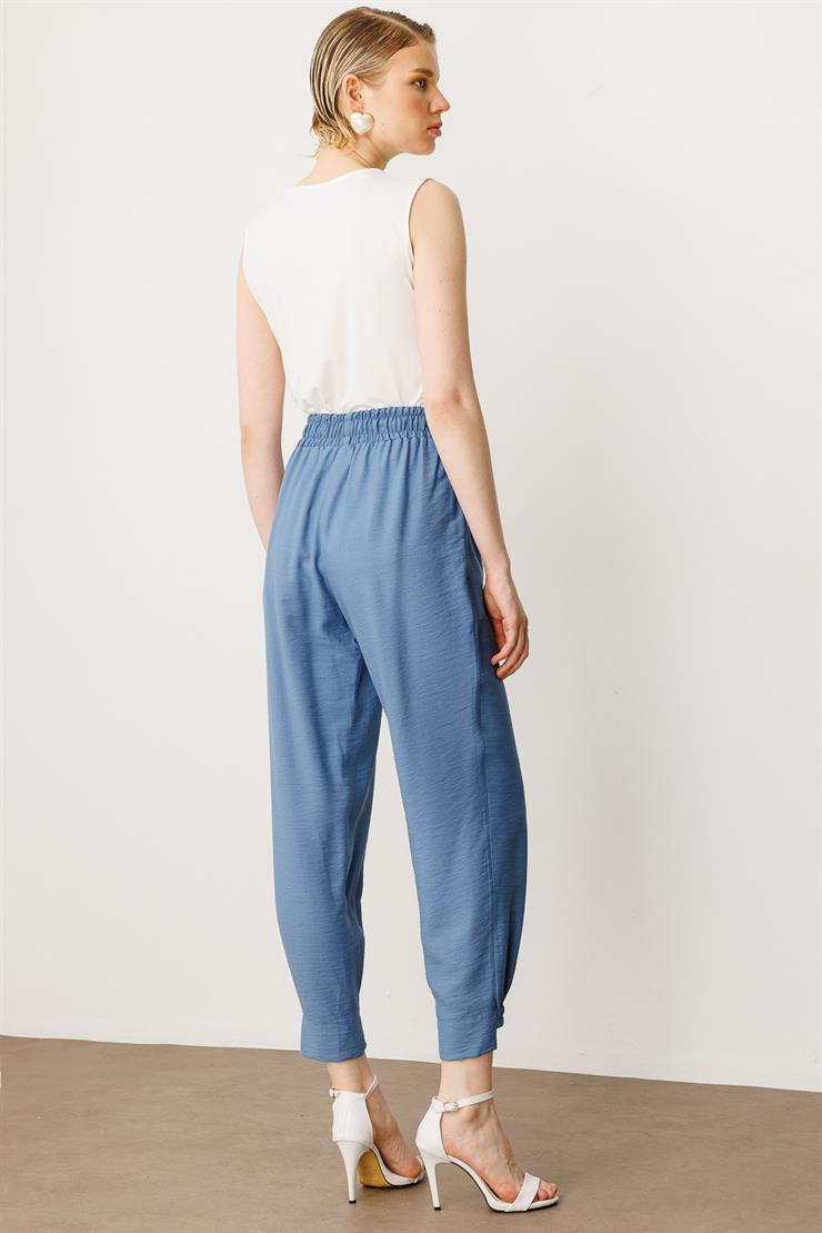 Modailgi  Beli ve Paçası Lastikli Pantolon - 1860 İndigo