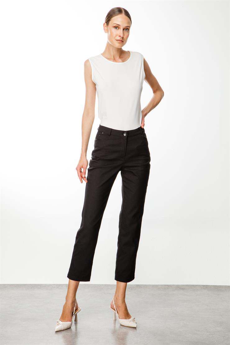 Modailgi  Beş Cep Dar Paça Pamuk Pantolon Siyah