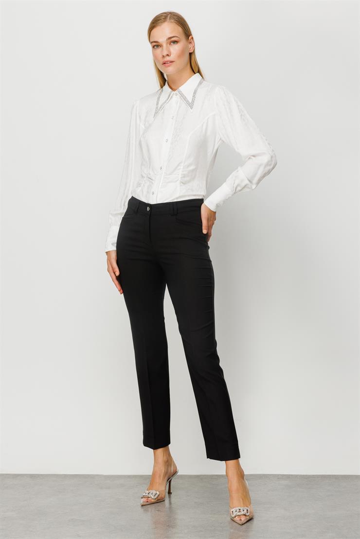 Modailgi  Beş Cep Dar Paça Pantolon Siyah