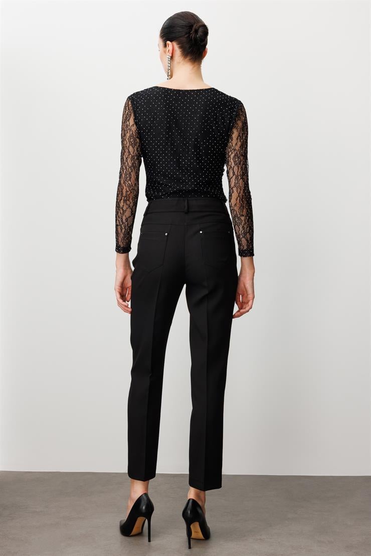 Modailgi  Beş Cep Dar Paça Pantolon Siyah