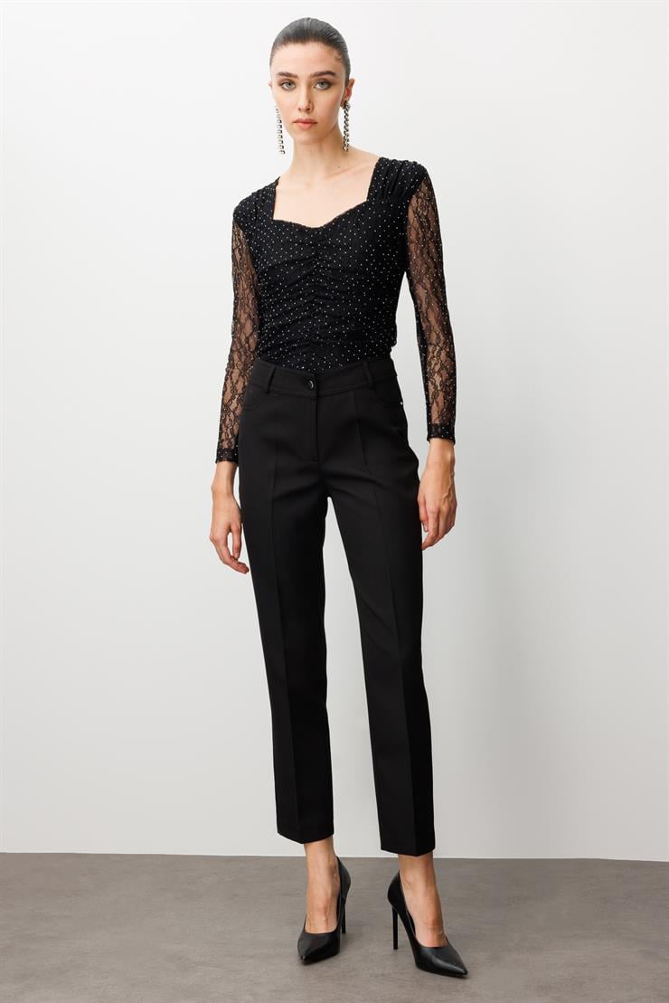 Modailgi  Beş Cep Dar Paça Pantolon Siyah