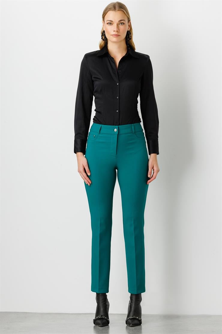 Modailgi  Beş Cep Dar Paça Pantolon Zümrüt