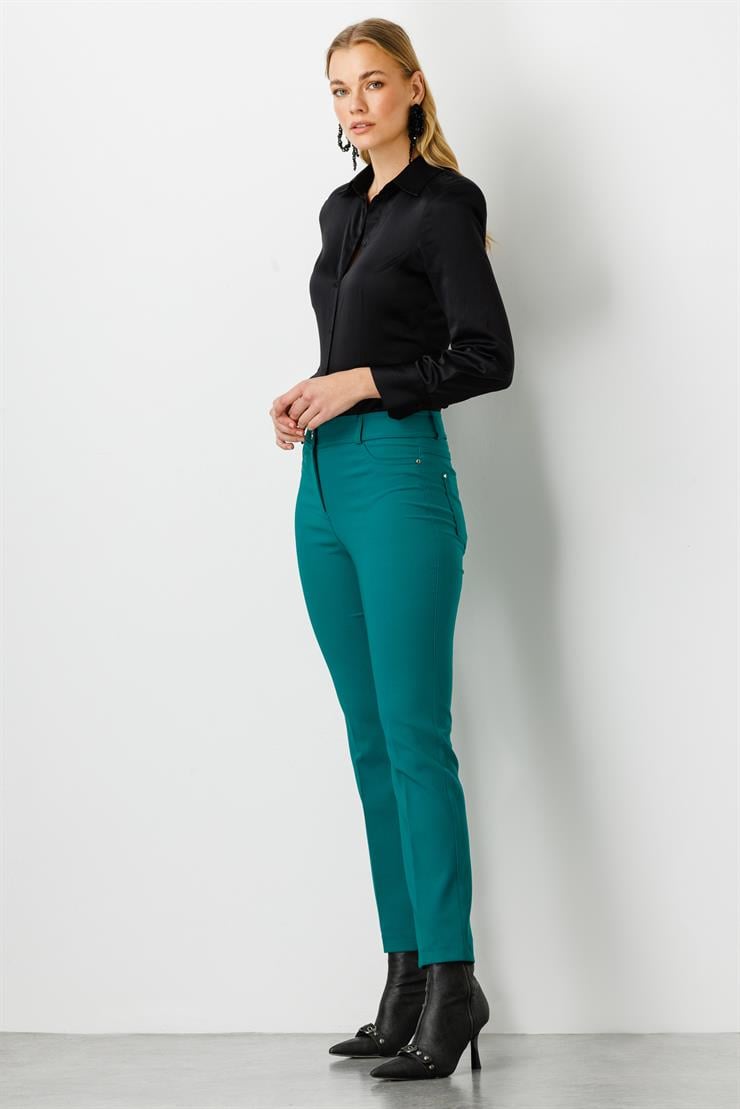 Modailgi  Beş Cep Dar Paça Pantolon Zümrüt