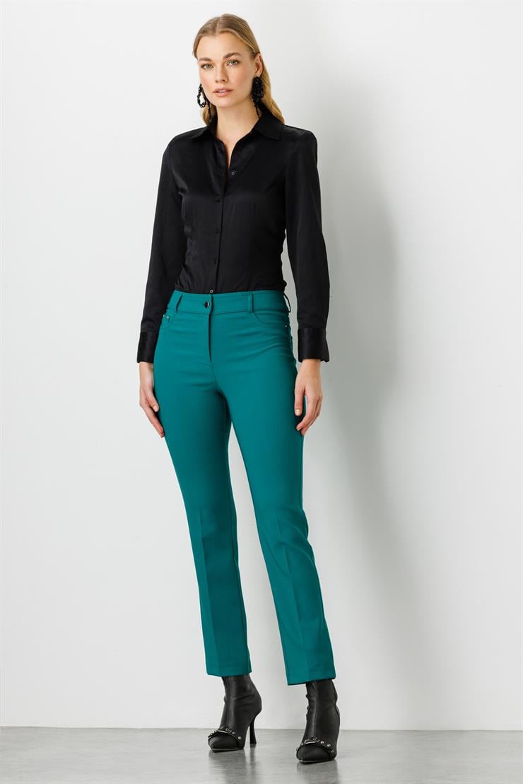 Modailgi  Beş Cep Dar Paça Pantolon Zümrüt