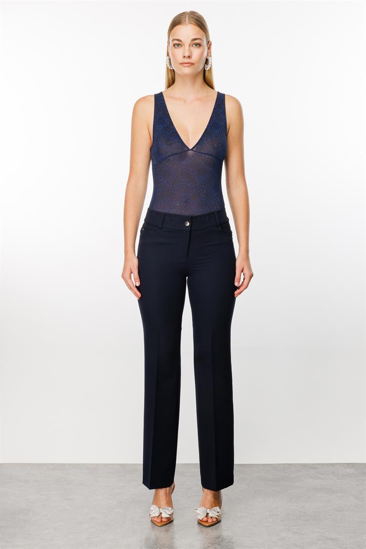 Modailgi  Beş Cep İspanyol Paça Pantolon Lacivert