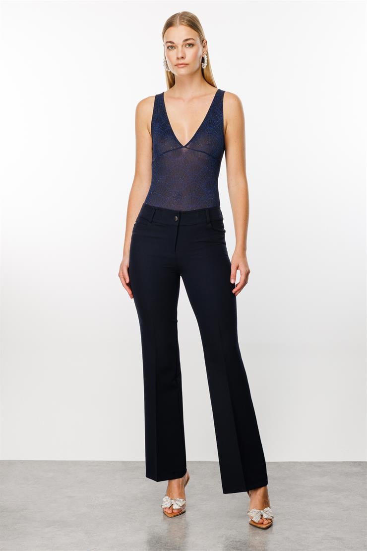 Modailgi  Beş Cep İspanyol Paça Pantolon Lacivert