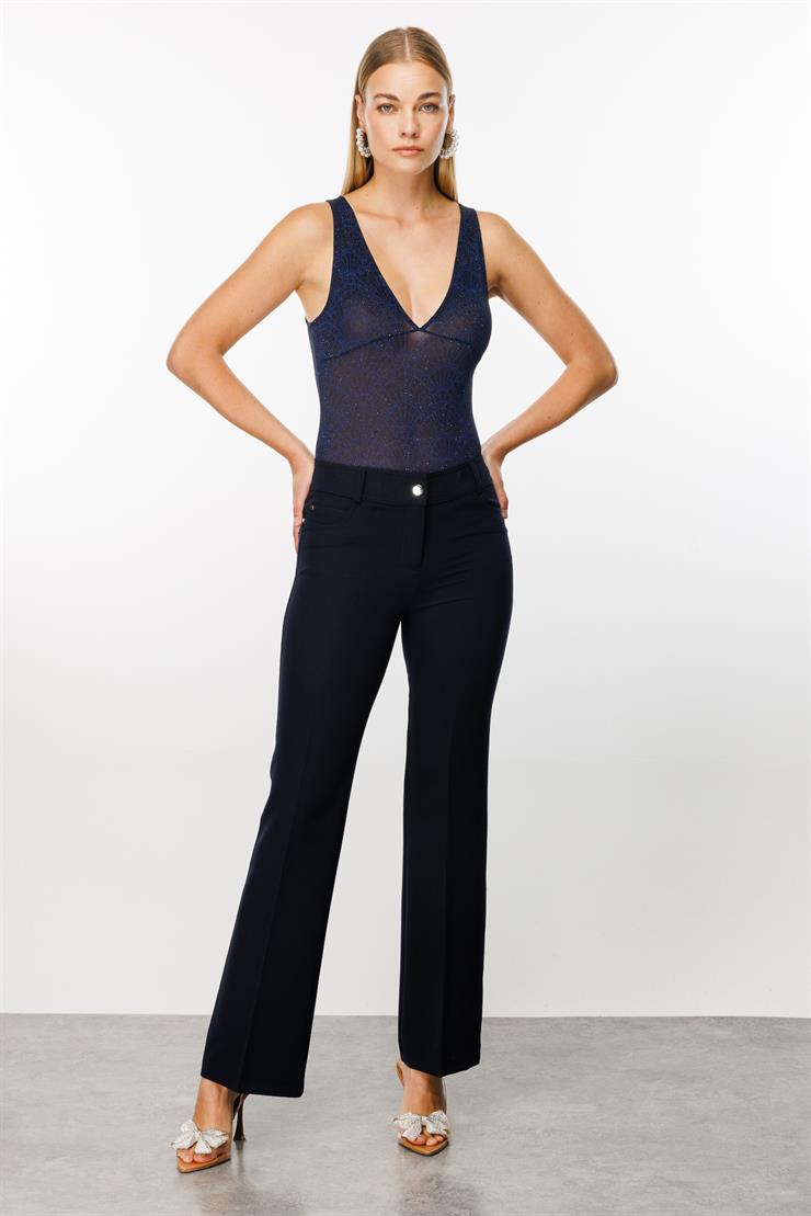 Modailgi  Beş Cep İspanyol Paça Pantolon Lacivert