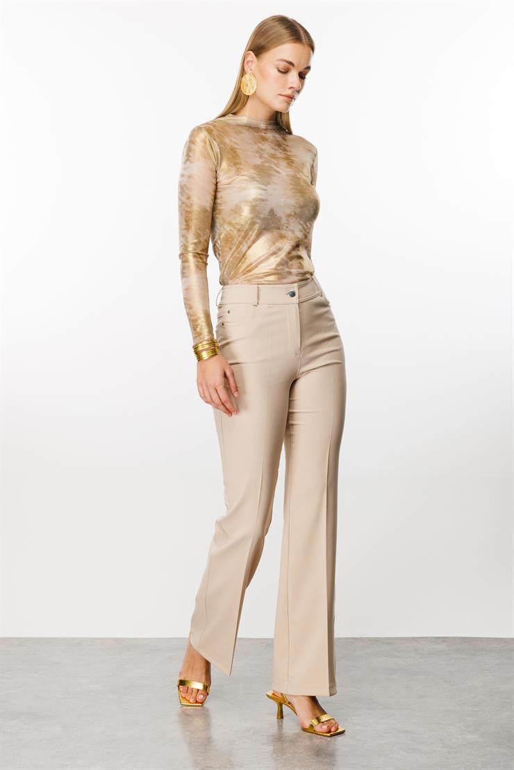 Modailgi  Beş Cep İspanyol Paça Pantolon Taş