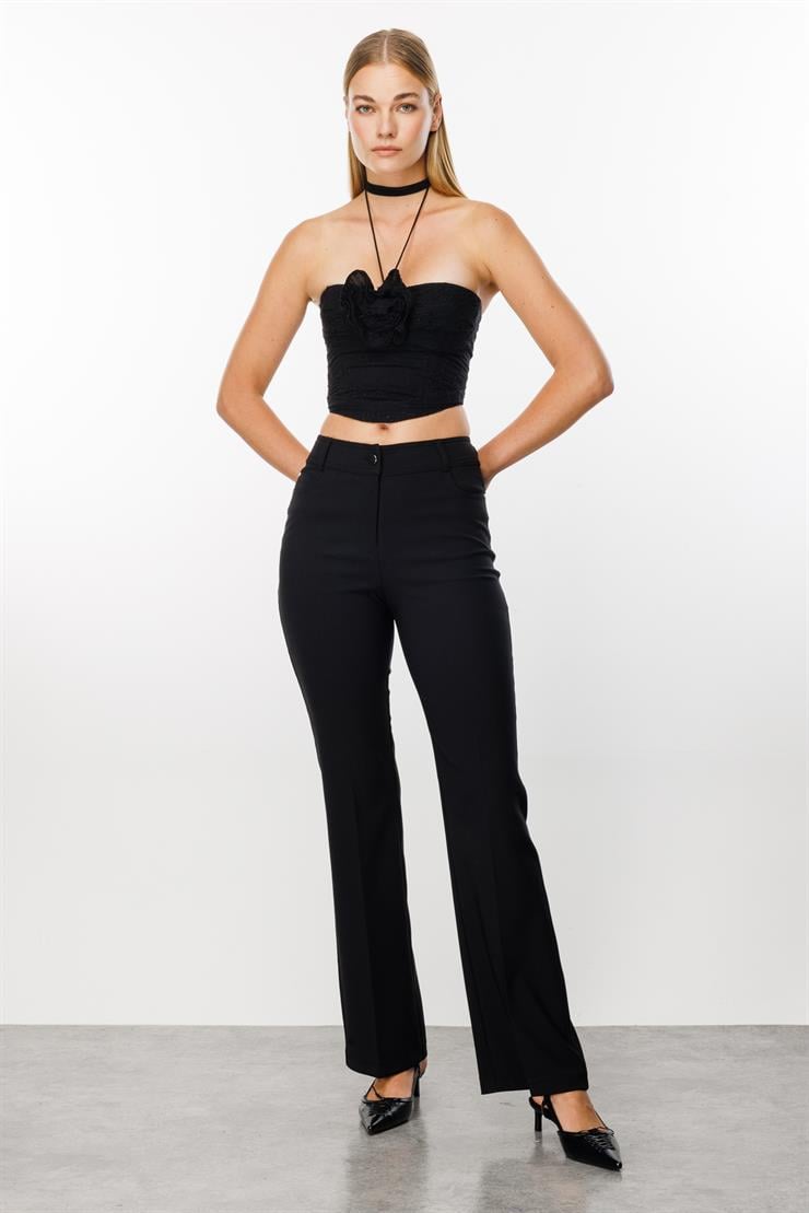 Modailgi  Beş Cep İspanyol Paça Pantolon Siyah