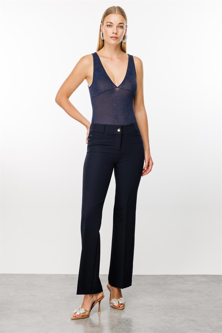 Modailgi  Beş Cep İspanyol Paça Pantolon Lacivert