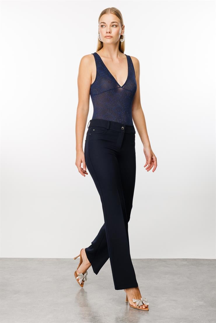 Modailgi  Beş Cep İspanyol Paça Pantolon Lacivert