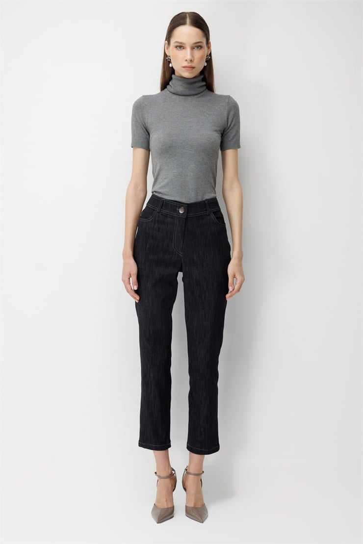 Modailgi  Beş Cep Klasik Dar Paça Denim Pantolon - 70131 Siyah