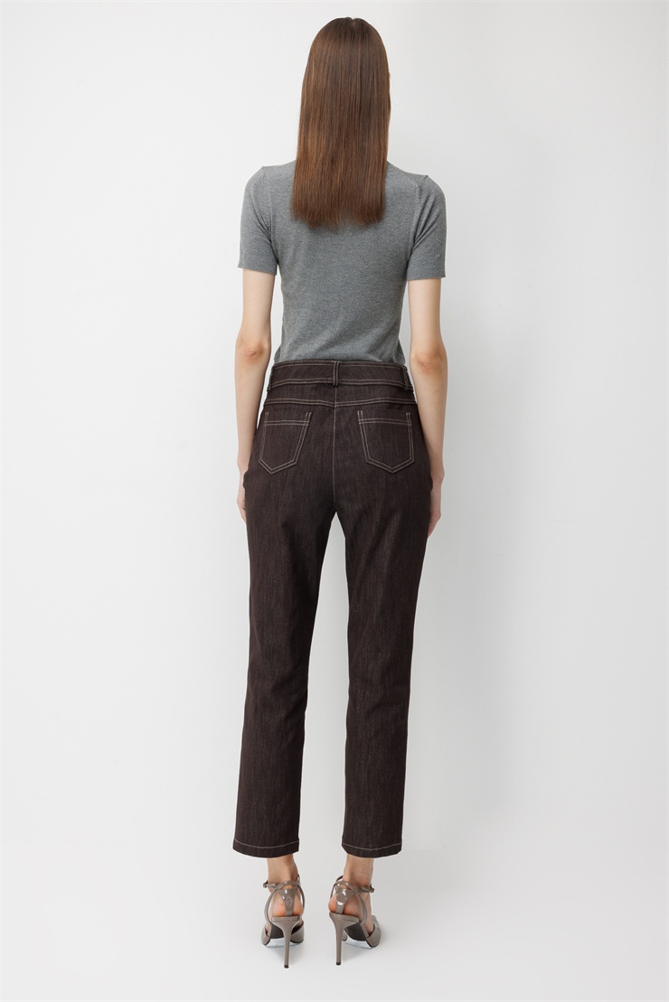 Modailgi  Beş Cep Klasik Dar Paça Denim Pantolon - 70131 Kahve