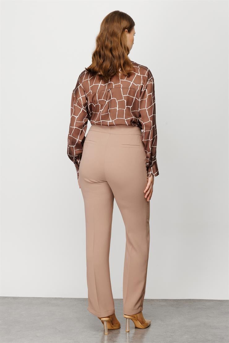 Modailgi  Boru Paça Takım Pantolon Camel