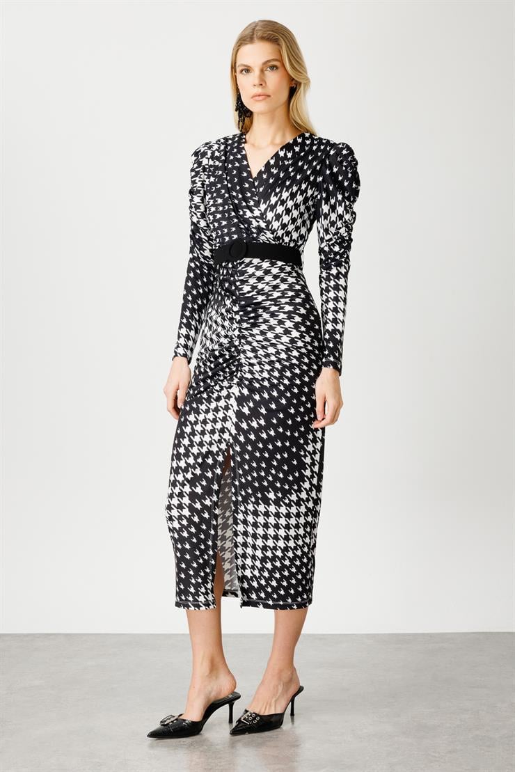 Modailgi  Büzgü Detaylı Jarse Elbise Siyah