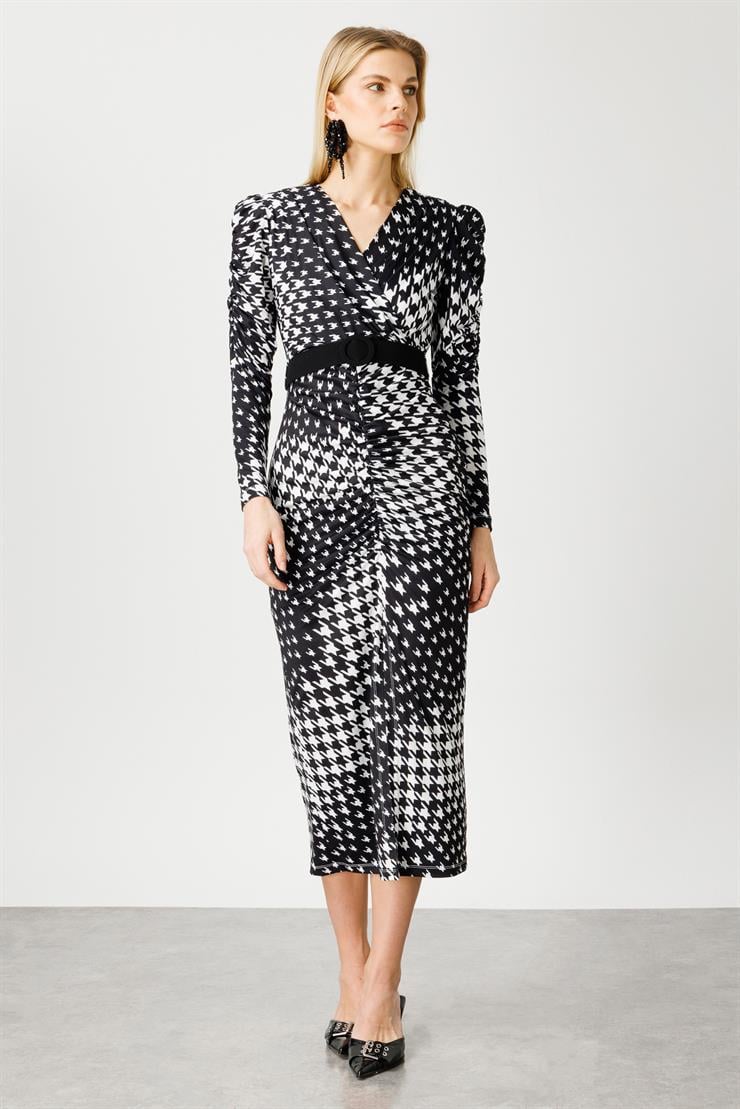 Modailgi  Büzgü Detaylı Jarse Elbise Siyah