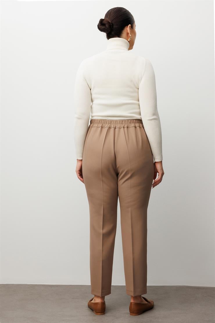 Modailgi  Cepli Beli Lastikli Pantolon Vizon