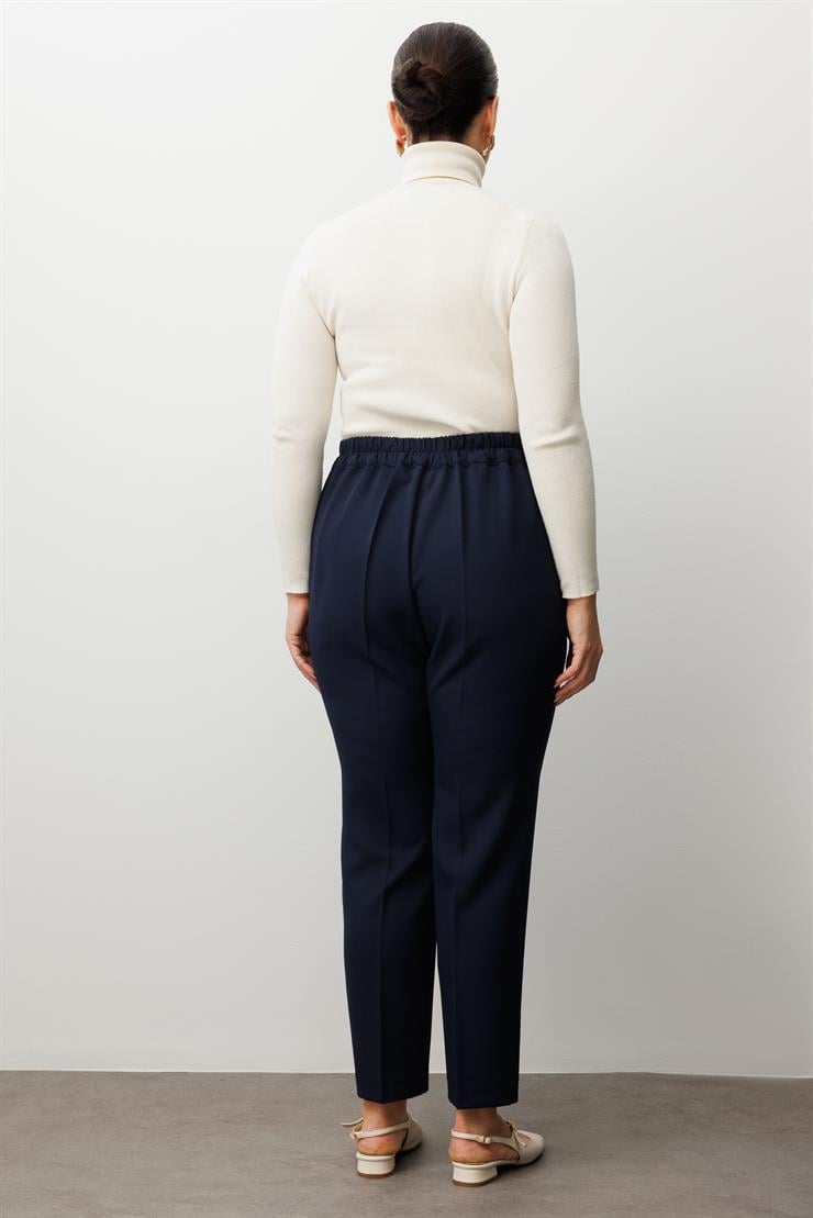 Modailgi  Cepli Beli Lastikli Pantolon Lacivert