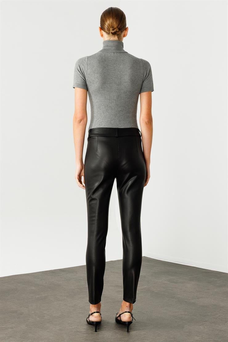 Modailgi  Deri Tayt Pantolon Siyah