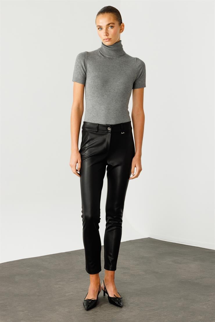 Modailgi  Deri Tayt Pantolon Siyah