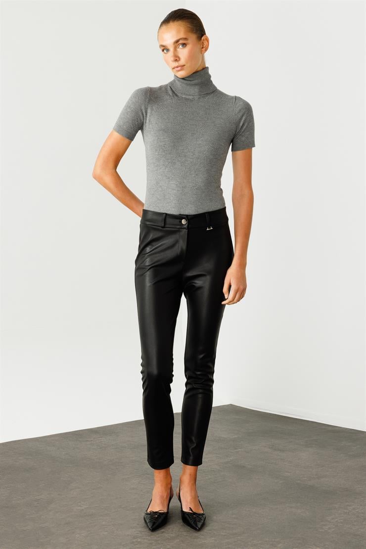 Modailgi  Deri Tayt Pantolon Siyah