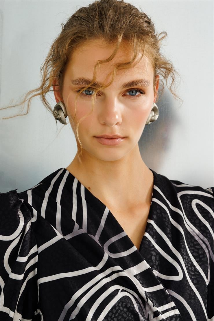 Modailgi  Desenli Jakar Kruvaze Elbise Siyah