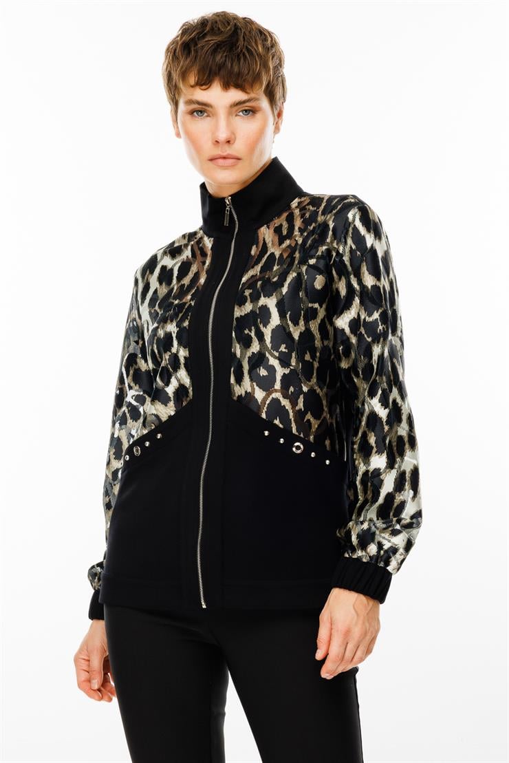 Modailgi  Dik Yakalı Trok Detaylı Fermuarlı Tunik Haki