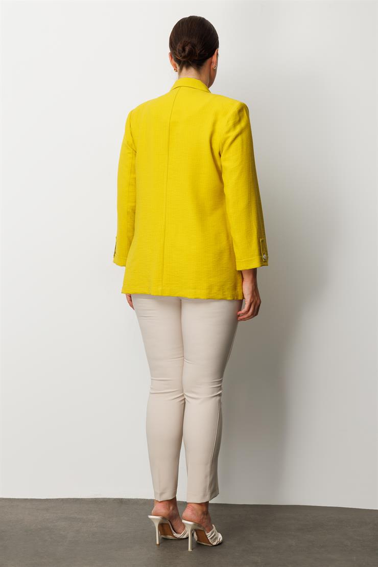 Modailgi  Duble Truvakar Kol Yarım Astarlı Rahat Kesim Ceket Asit