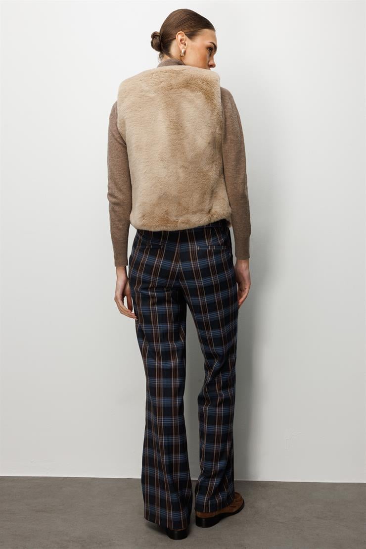 Modailgi  Düz Kısa Peluş Yelek Vizon