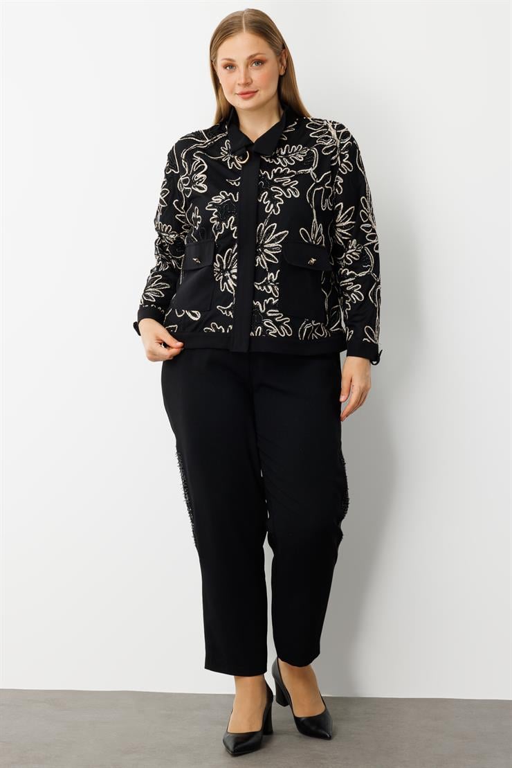 Modailgi  Düz Kumaş Garni Detaylı Fermuar Kapamalı Torba Cepli Kordone Gömlek Gold