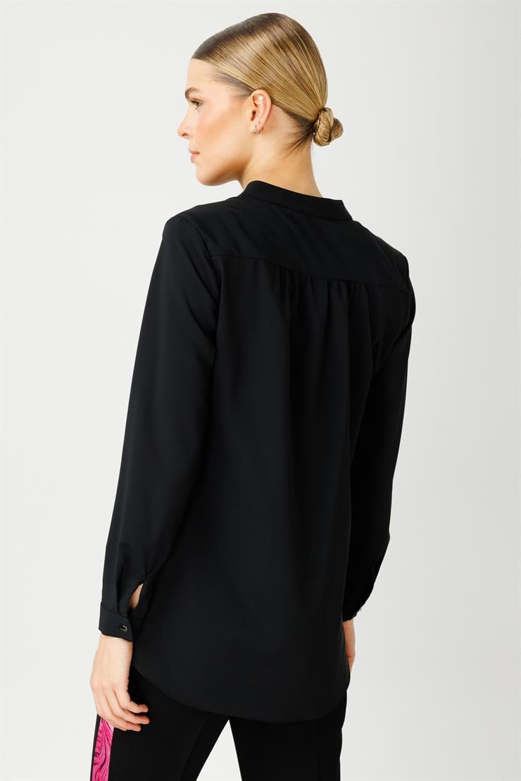 Modailgi  Emprime Desen Anvelop Bluz Fuşya